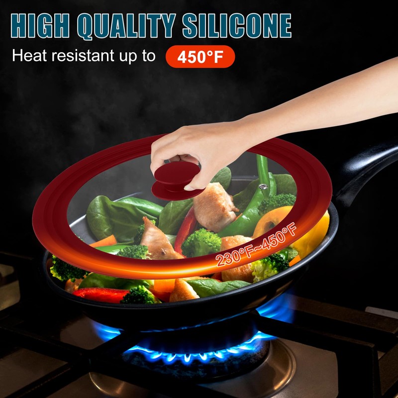 Universal Lid for Pots Pans and Skillets, 2 Pack Pan