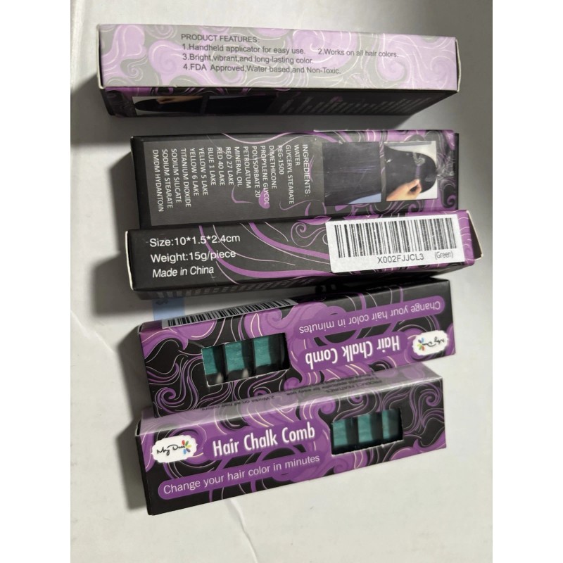 Maydear 5 packs Green Maydear Temporary Hair Chalk Comb Great