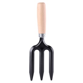 Garronda Mini Garden Fork with Beech Wood Handle for Garden GD-0005 (Garden Fork, Black)