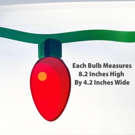 VictoryStore Jumbo Christmas Garage Door Magnets - 20 Colorful Bulb Magnets with 20 Lines for Indoors or Outdoors Christmas Decorations