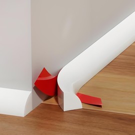 118 Inch Flexible Quarter Round Molding Wall Decoration Molding Trim,Self-Adhesive Peel and Stick Silicone Rubber Trim, Flexible DIY Waterproof Trim for Floor Window Frame and Home Decoration