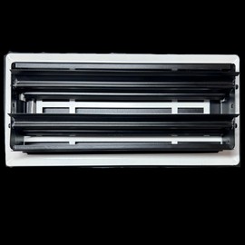 5 Pc, Sierra Grates 4" x 10" Linear Design Steel Floor Register in Glacier White Finish with mounting Clips- for Floor or Side Wall- Decorative Air Vent Covers- Floor Register 4” x 10”