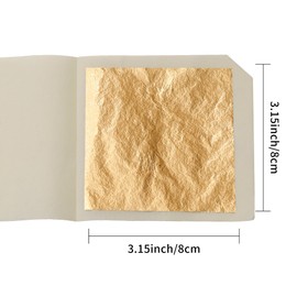 KIRIN Gold Leaf Sheets，5 Pieces 3.15"x3.15" Imitation Gold Foil Sheets Gilding for Picture Frame,Ceramics and Canvas of Art.