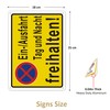 Set of 2 "Ein und Ausfahrt freihalten" sign, metal, aluminium,
