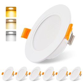 da LIGHT LED Einbaustrahler 230V 6 Stck, IP54 Einbauleuchten 5W 500LM, Bad Einbauspot 3000/4000/6000K, Deckenstrahler Einbautiefe 25MM fr Badezimmer Wohnzimmer Kche Schlafzimmer