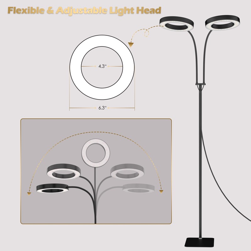 GLOWRIUM Grow Light with Stand,2-Head LED Plant Light for Indoor
