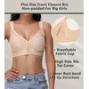 Oscrenia Full Coverage Front Closure Bra Wireless Plus Size for