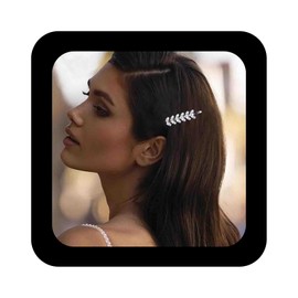 Allereya Crystal Wedding Hairpins Rhinestone Hair Pins Barrette Gold CZ Leaf Bling Bridal Headpieces Decorative Head Clip Headwear Bridal Hair Accessories for Women and Girls (Gold)