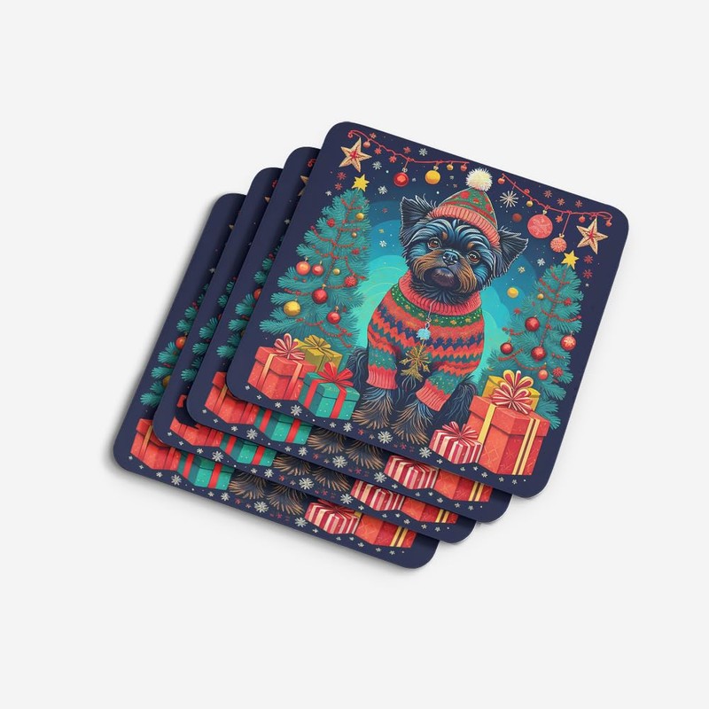 Affenpinscher Christmas Foam Coasters