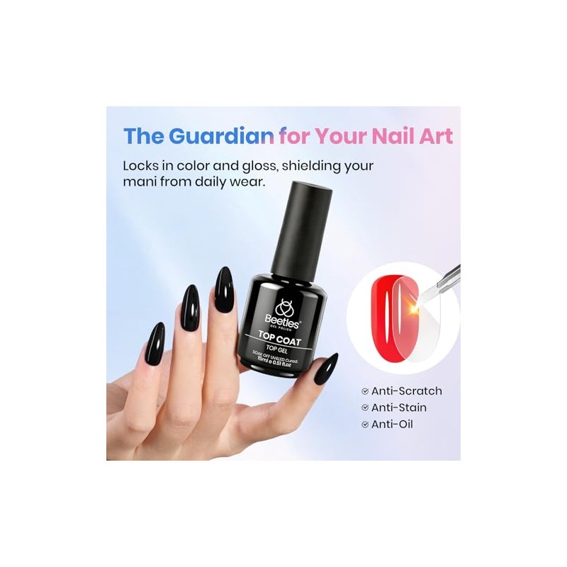 Beetles Base y Top Coat para Uñas Gel 2 Piezas