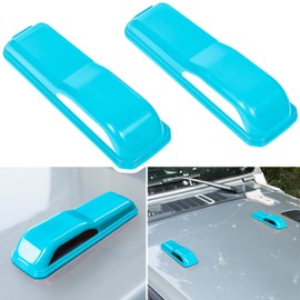 Engine Hood Hinge Cover Trim Exterior Accessories Decoration for 2018-2025 Jeep Wrangler JL JLU Sports Sahara Freedom Rubicon Unlimited Gladiator JT 2-Door & 4-Door (Light Blue 2PCS)