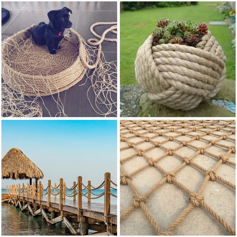 Manila Rope 3/4 Inch x 100ft - Natural Hemp Rope,Heavy