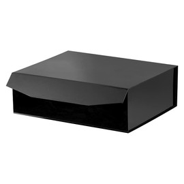 PACKGILO 1 Pcs Black Extra Large Gift Box with Lid, 16.5 x 13 x 5.3 Inches, Hard Magnetic Giant Gift Boxes for Presents Clothes Robe Wedding Dress Sweater,Reusable Foldable Bridesmaid Proposal Box