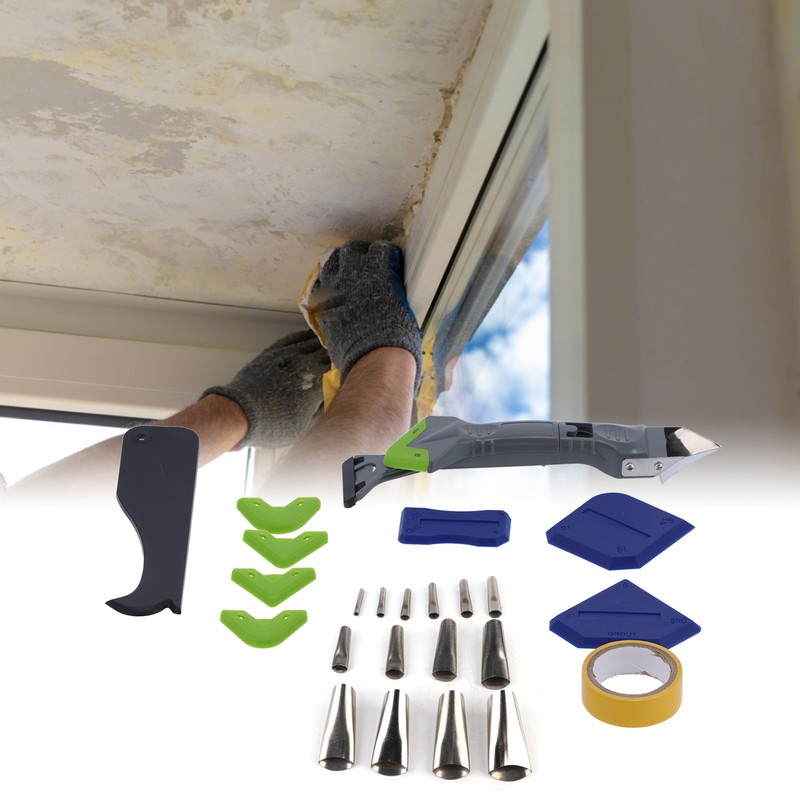 24Pcs Silicone Caulking Tools Caulk Nozzle Applicator Kit Reusable Sealant