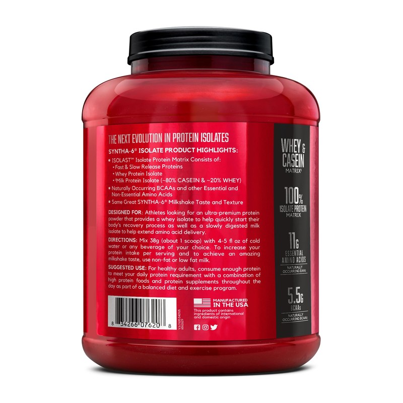 BSN SYNTHA-6 Isolate Protein Powder, Chocolate Protein Powder with Whey