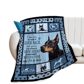 Doberman Dog Blanket Doberman Decor Throw Blanket Super Warm Soft Plush Lightweight Fleece Flannel Blanket Gifts for Dog Lovers Girls Boys Women Men Adults for Winter Couch Bedding 40"X50"