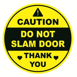 Caution Do Not slam Door Sticker,3inch 10pcs Yellow Do Not Slam Door Warning Sticker for Car