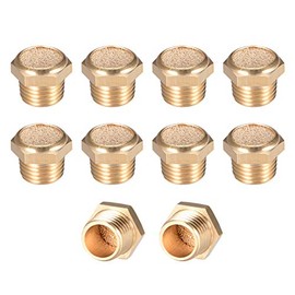 sourcing map 10pcs Brass Silencer G1/4 Adjustable Silencer G Brass