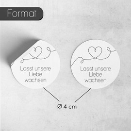 Set of 48 Flower Seeds Stickers Heart Line White/Black I dv_1271