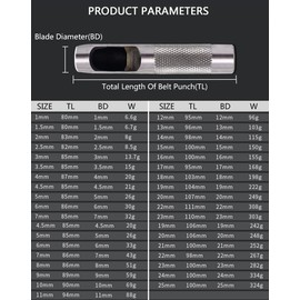 Leather Hole Punch 10mm, High Carbon Steel Round Punch Hollow Cutter DIY Tools for Belt Rubber Paper