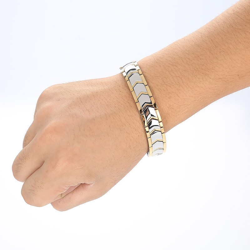 4 In 1 Men Titanium Steel Germanium Magnetic Bracelet Adjustable