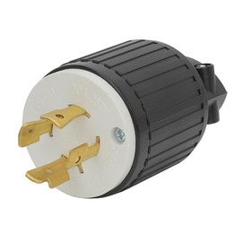 Nema L15-20P Flanged Outlet with Waterproof Cover, 15-20P Lock in 3 Pole 4 Wire 20AMP 250V Male Receptacle,UL Verified Nema L15-20P Outlet Black Color