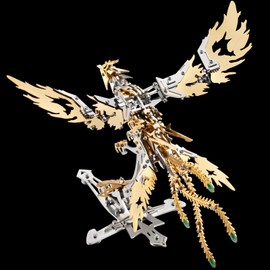 UpGLeuch Colourful 3D Metal Puzzle Adult Phoenix, 3D Model Kit Metal for Adults with Tools, Desktop Ornaments Toy Gifts