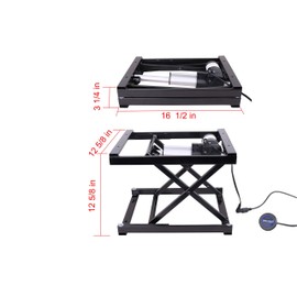 17'' Electric Hydraulic Manual Control Dining Table Coffee Table Lift,Black,110V-240V,Working Platform Computer Desk Electronic Scissor Lift