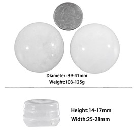 Nupuyai Natural 40 mm Rock Crystal Ball with Ball Stand, Witch Gemstone Fortune Telling Ball, Reiki Crystal Healing Stone Meditation Feng Shui Wicca Decoration