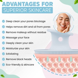 Enrrica Elitee Face Scrubber - Premium Silicone Brush and Face Exfoliator Scrubber for Deep Cleansing, Facial Exfoliating, and Pore Cleaning; Ideal Brush for Women and Men, Skin Care Essential