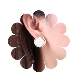 Cimenexe Bohemian Enamel Square Earrings White Crack Square Stud Earrings Acrylic Geometric Square Earrings Minimalist Resin Square Earrings Jewelry for Women and Girls Gifts