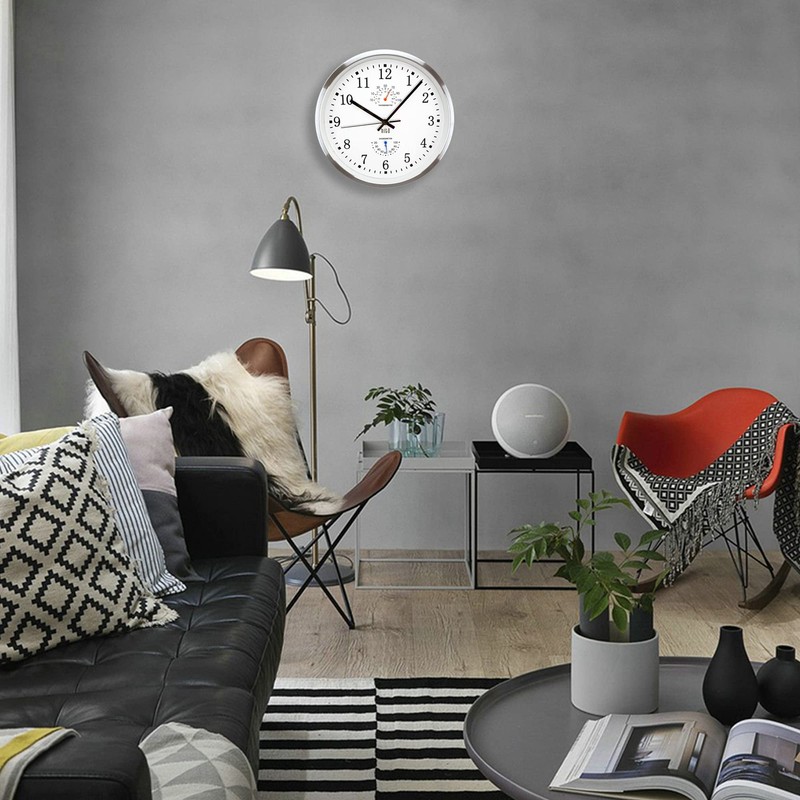 HITO 12 Inch Silent Wall Clock Battery Operated Non Ticking