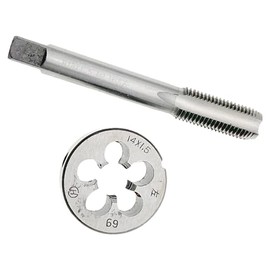 M14x1.5 Tap & Die Set LH Left Hand Machine M14x1.5 Metric Thread Tap Round Die Straight Fluted, M14 x 1.5 Tap Set Round Die LH Tool