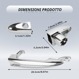 Gaogsiy Maniglie Cromate Anteriori per Lancia Ypsilon 2003-2011