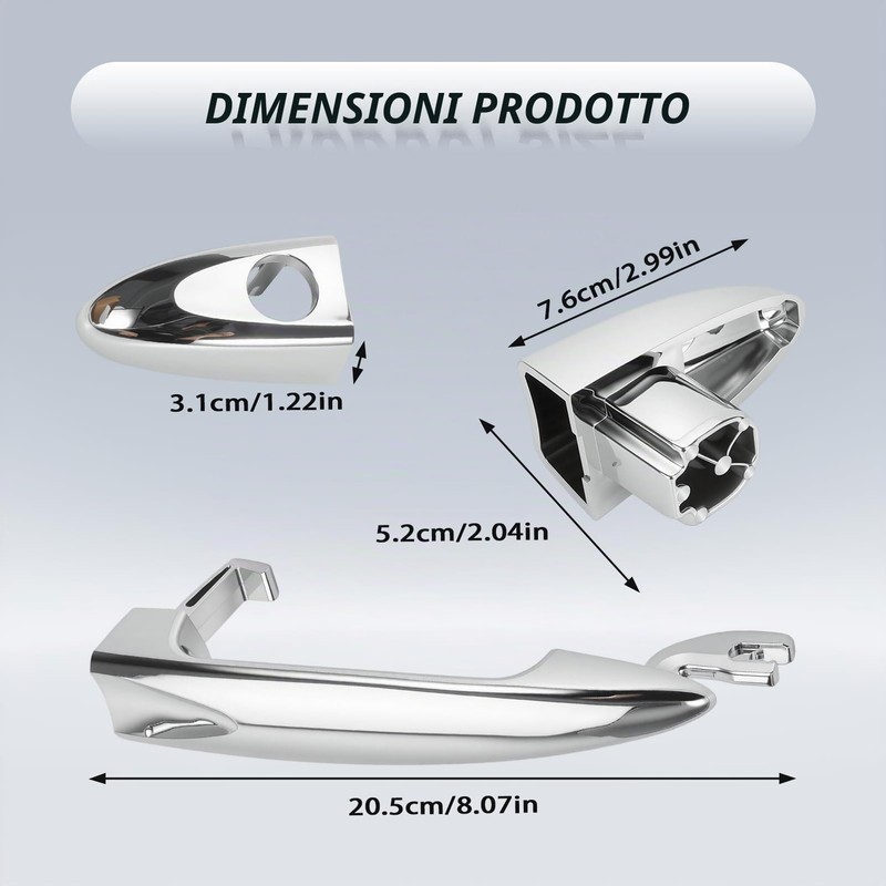 Gaogsiy Maniglie Cromate Anteriori per Lancia Ypsilon 2003-2011