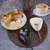 JIABEIUS 4 Pcs Coffee Spoon Rest and Spoon, Ceramic Coffee