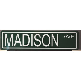 MADISON AVE Metal Street Sign New York NY Manhattan Fashion Boutiques Jewelry