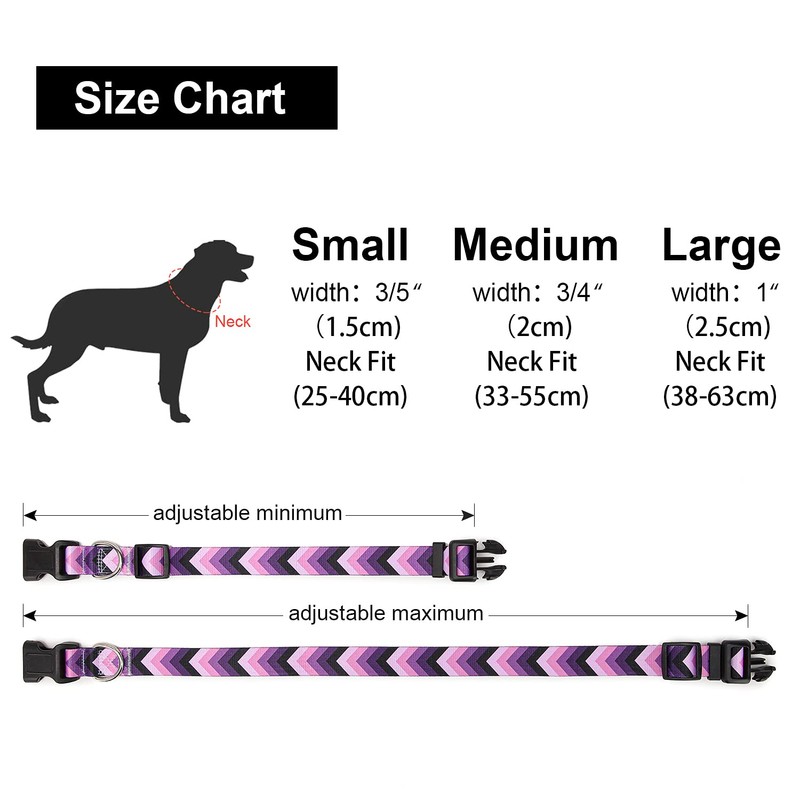 Suredoo Adjustable Nylon Dog Collar with Patterns, Soft Comfy Pet