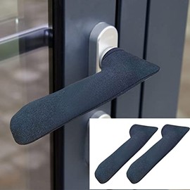 2 PCS Door Handle Covers, Door Knob Covers for Summer Anti-Scald Hands, and Winter Antifreeze Hands, Made of Neoprene. (Long Handle Black)