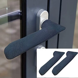 2 PCS Door Handle Covers, Door Knob Covers for Summer Anti-Scald Hands, and Winter Antifreeze Hands, Made of Neoprene. (Long Handle Black)