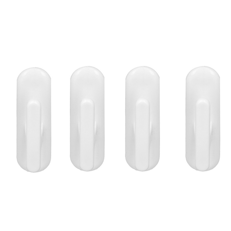 8Pcs Wall Self Adhesive Curtain Hooks White Reusable Plastic Curtain