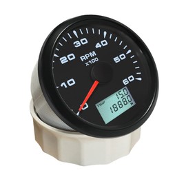 ELING Tacómetro medidor de tacómetro de 6000 RPM para vehículo de yate marino con 8 colores de retroiluminación de 85 mm, 9-32 V