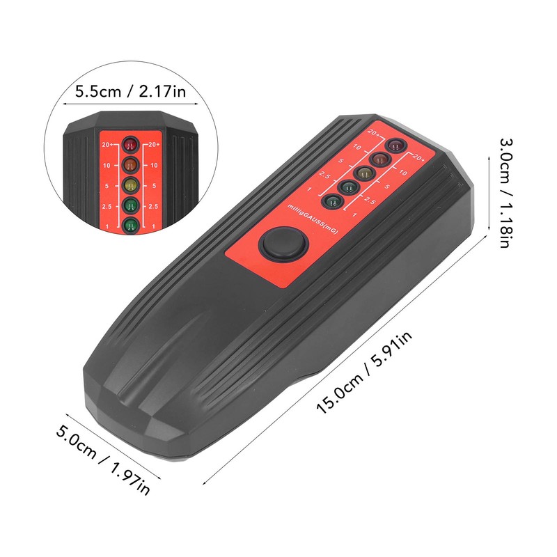 EMF Meter Magnetic Field Detector Electromagnetic Radiation Tester with 5