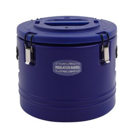 RocoReny 30L Insulated Soup Container, 31.7QT Stainless Steel Lining Insulated Commercial Food Warmer with Dust Cover for 4-6H Hot & 6-8H Cold Food Insulation Time, Kitchens, Parties (Blue-30L)