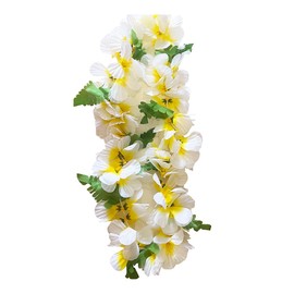 LITTLE FEATHER Hawaiian Luau White Plumeria Flower Leis Necklaces for Party Event,Christmas Decoration
