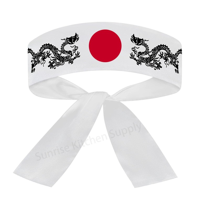 Cotton Tie on Headband (1 White + 1 Black) For