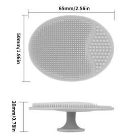 Silicone Face Scrubbers Exfoliator Brush-Facial Cleansing Pads Precision Pore Cleansing Pad Acne Removing Face Brush-2 Pack, Grey and White
