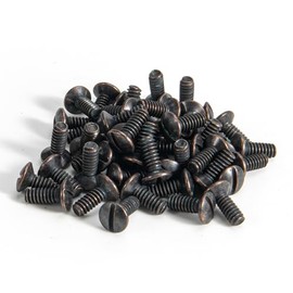 Henne Bery 3/8" Long 6-32 Thread, Oval Head Milled Slot Replacement Wall Plate Screws, 50 Pack, Bronze