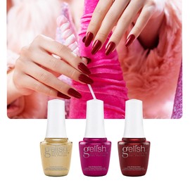 Gelish Mini Holiday Winter Collection A Fuzzy Feeling Value Packs - Gel Nail Color, Fall Gel Polish Collection, Long-Lasting Soak Off Gel Polish 9mL (Pack #1, 3 Mini Bottles)