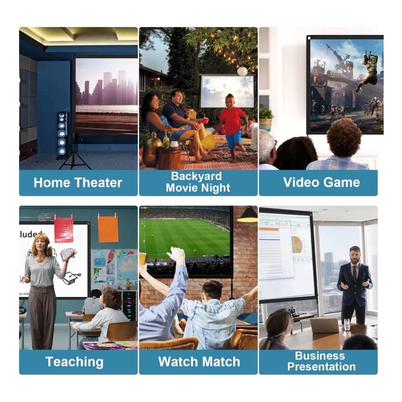 YADILALA Pedestal Pantalla Proyector De Enrollable 120 Hd Con Soporte